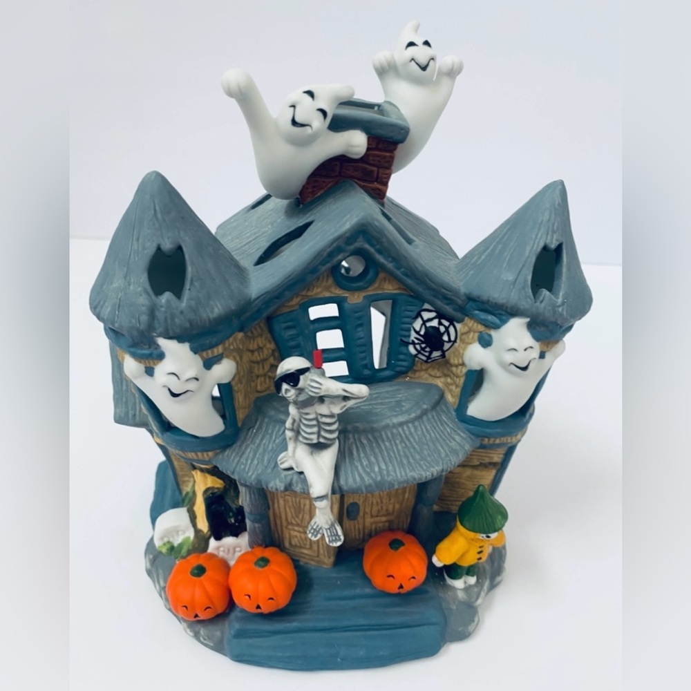 Vintage PartyLite Halloween Haunted House Ceramic Tealight Candle Holder P7311 - Picture 6 of 8